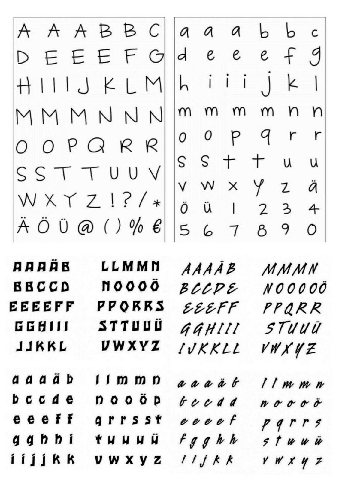Stempel Alphabet Buchstaben Zahlen, Clear Stamps Aus Silikon, Efco