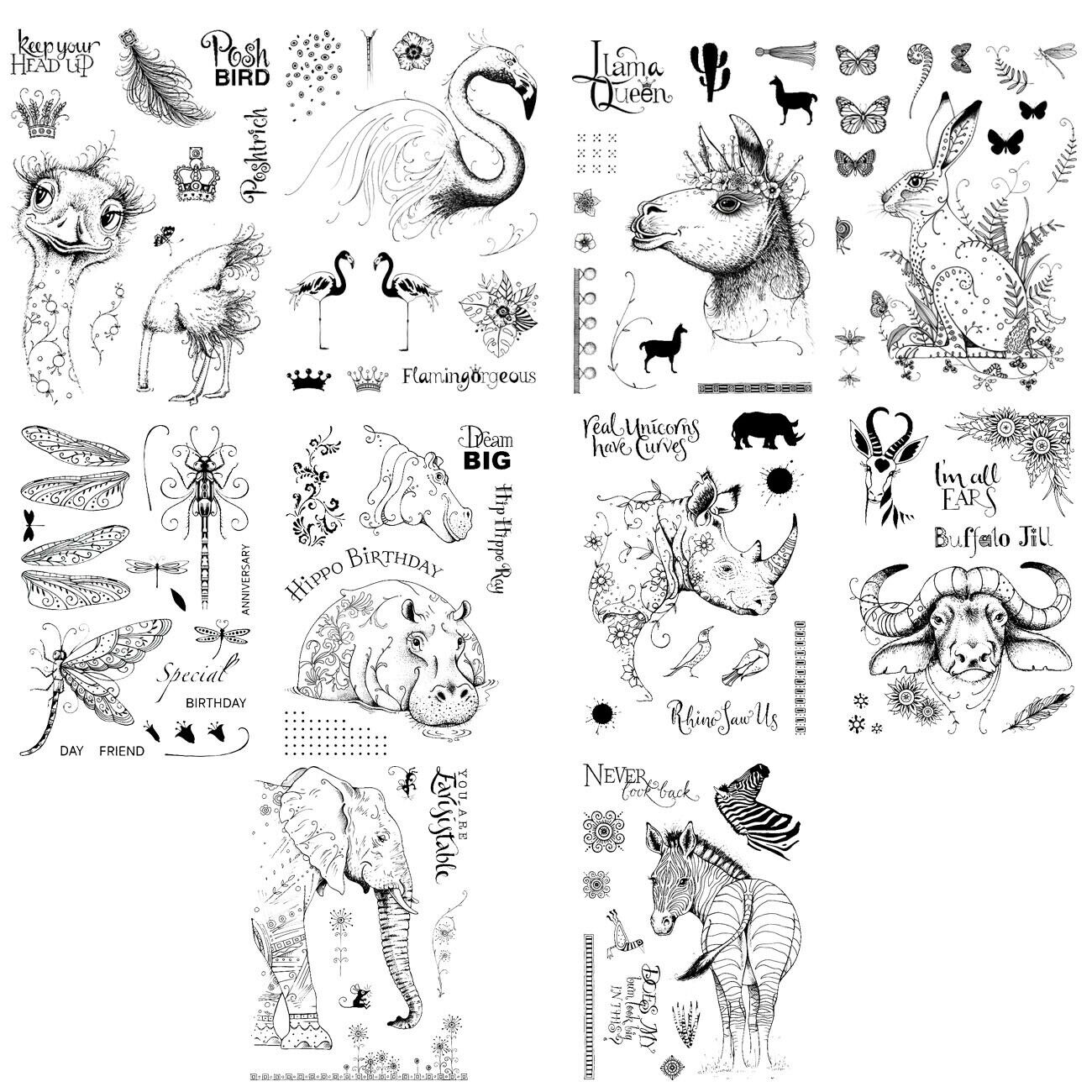 6x8 Wilde Organism Stempel Clear Stamps Silikonstempel Siliconstempel Einladung